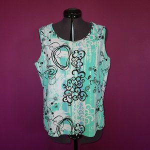 Picadilly by Fella Hamilton Paisley Tank Sleeveless Top size Medium